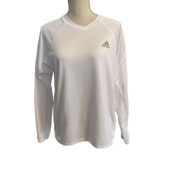 Women's adidas White Long Sleeve Tee Size Large - Picture 1 of 10